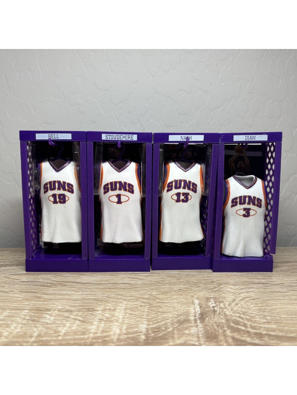 Phoenix Suns Mini Jersey Locker Figure Set Steve Nash Stoudemire Bell Diaw 4